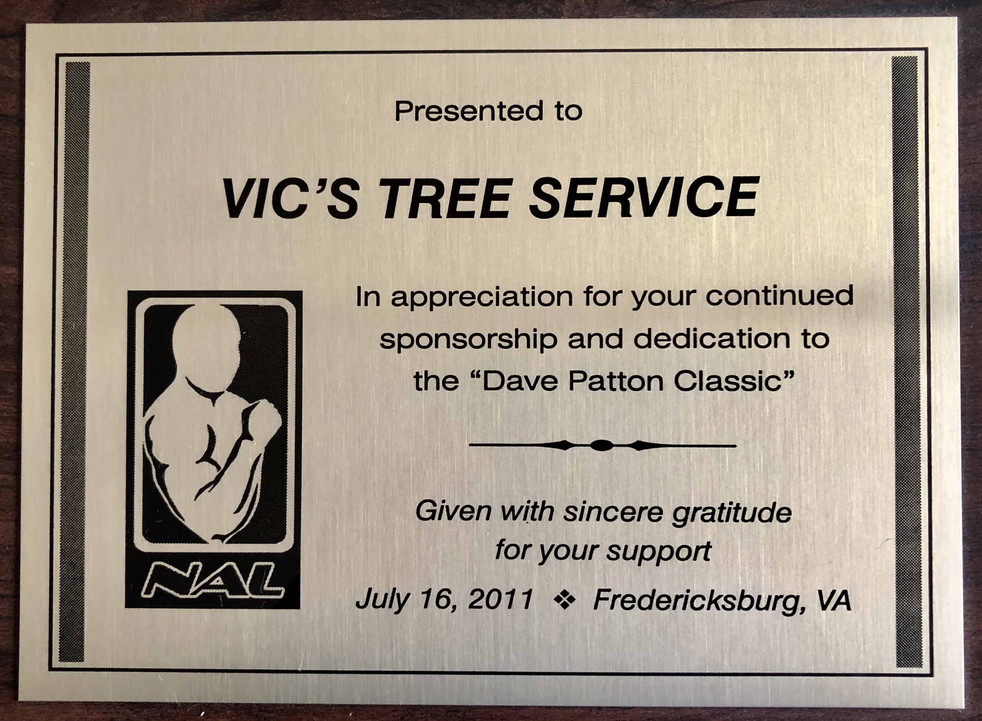 Vic's Tree Service - Arm Wrestling Sponsor