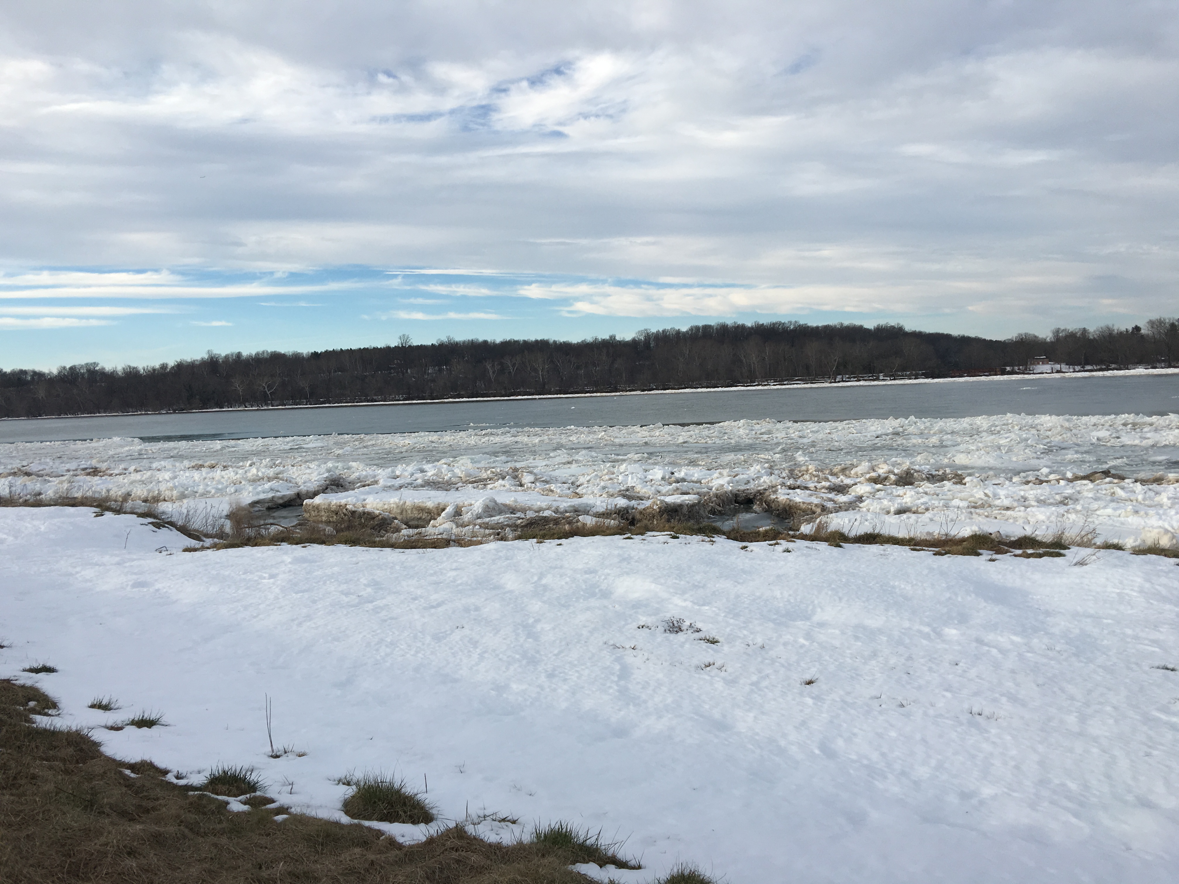 Ice on the Potomac River after a long stretch of cold weather.