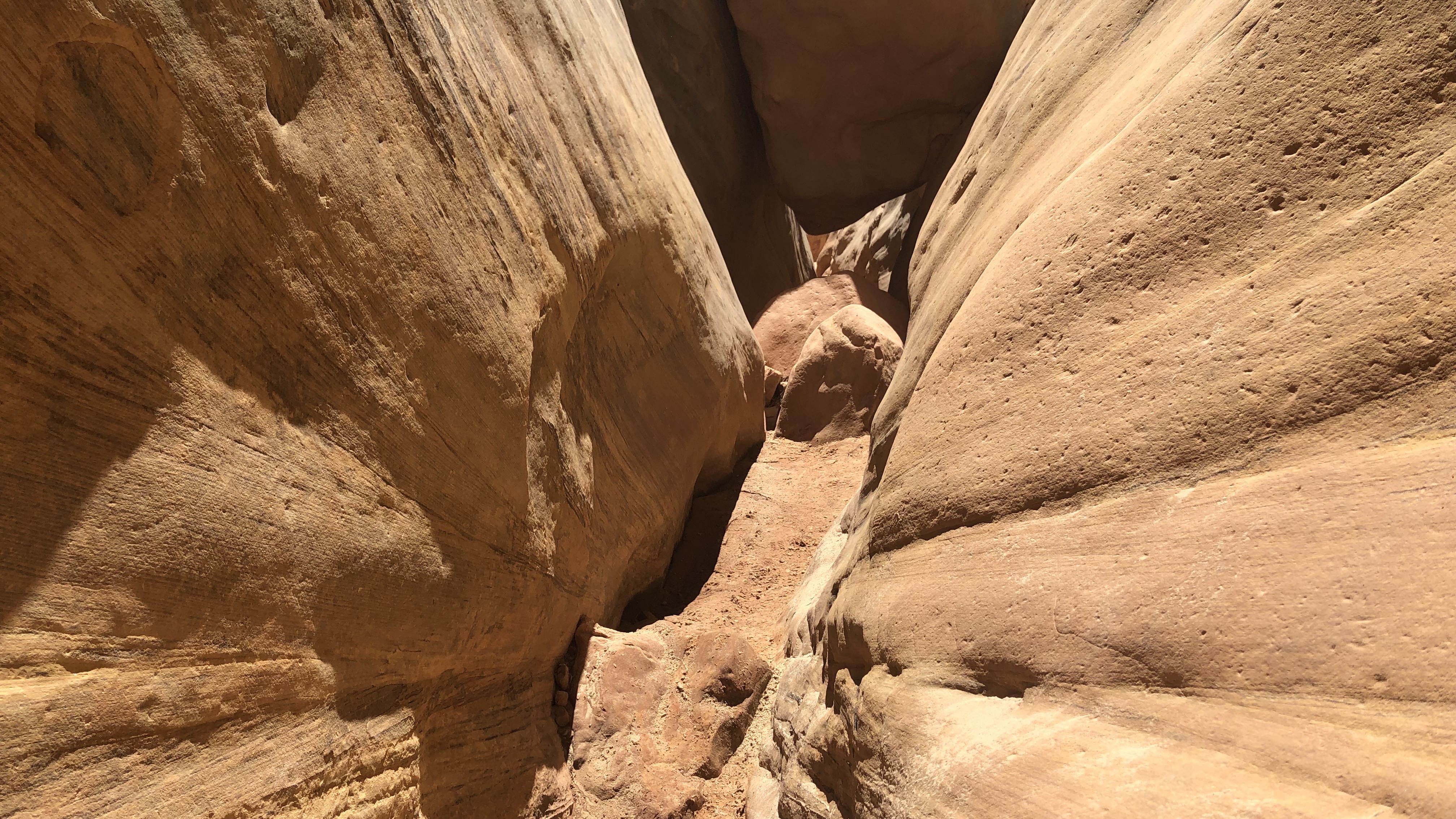 It's all about perspective in a slot canyon  within the San Rafael Swell.